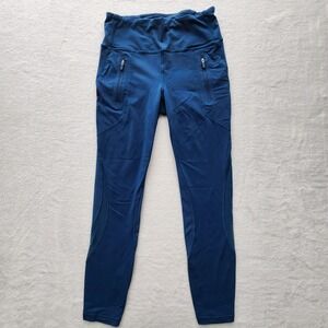 Lululemon Tight Stuff Pants Womens 6 Blue Leggings Mesh Running Yoga Gym Workout